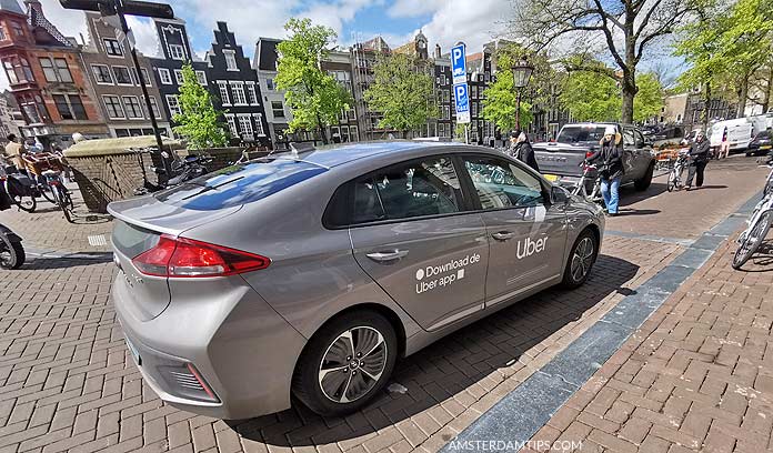 uber vehicle in amsterdam