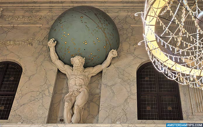 royal palace amsterdam - atlas statue in citizen's hall