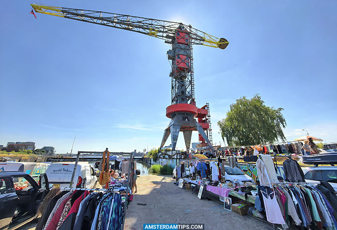 ij hallen market amsterdam and the faralda crane