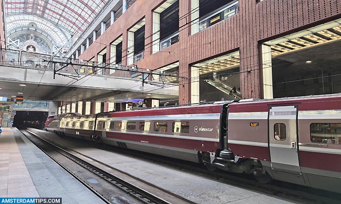 eurostar train (former thalys) at antwerp
