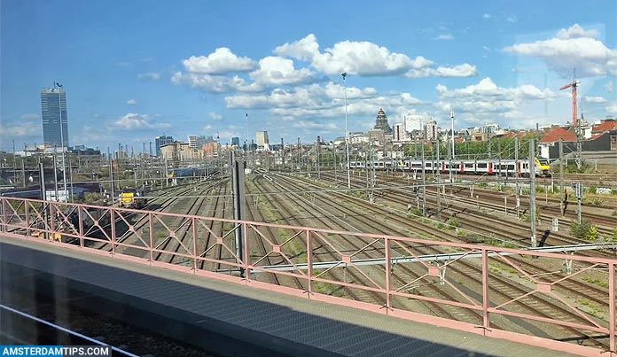 Views of Brussels from Eurostar