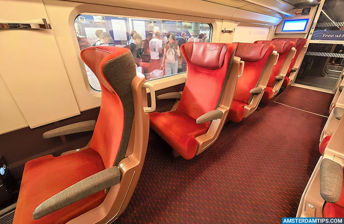 Plus/Premier single seats (side view) on the Eurostar (former Thalys) Amsterdam-Paris train