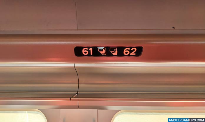 eurostar (thalys) seat numbers on overhead racks