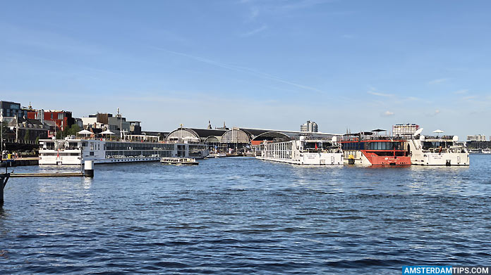 river cruise ships moored at amsterdam