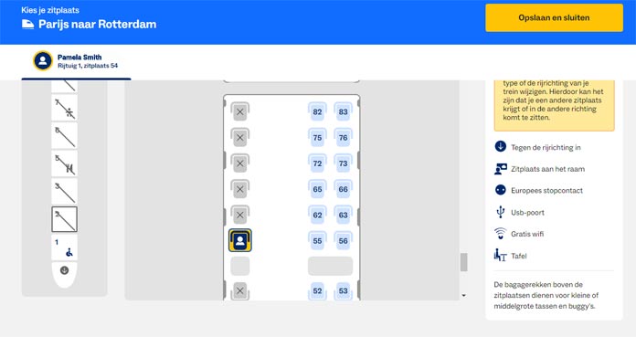 eurostar seat selection