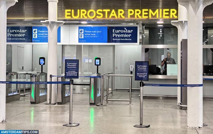 eurostar premier departure entrance gates at london st pancras