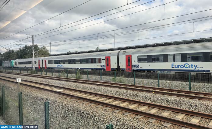 eurocity train at noorderkempen (be) station